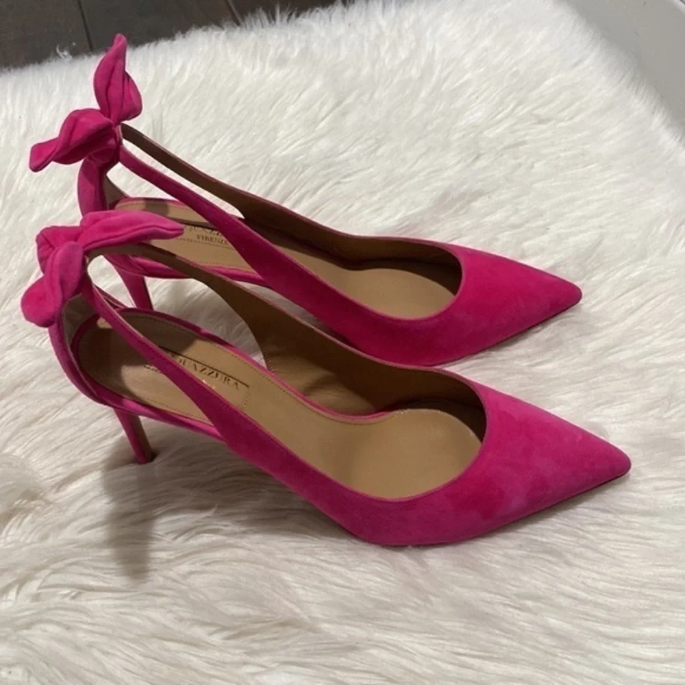 New Aquazzura 85mm Bow tie pumps‎ size 39.5EU